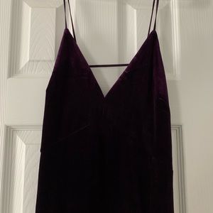 Lulu’s Dark Purple Velvet Ruffled Maxi Dress